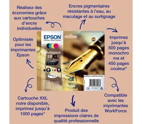 Epson 16 žlutá / Originální cartridge / WF-2010, WF-2510, WF-2520 / 3,1 ml