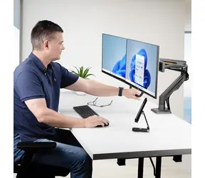 StarTech stolní držák pro 2 monitory černá / Držák pro monitory / VESA / 17-27" / nosnost 30 kg / náklon -15° až 65°