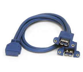 StarTech USB 3.0 kabel s montáží na panel modrá / Kabel / 2x USB A / IDC / 0,5 m