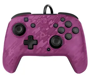 PDP Faceoff Deluxe+ Audio Camo Purple / Herní ovladač / drátový / USB / 3m / Nintendo Switch