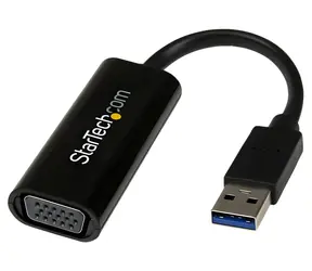 StarTech adaptér USB 3.0 na VGA černá / Adaptér / 1920x1200 / vestavěný kabel 0,06 m