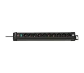 Brennenstuhl Premium-Line černá / Prodlužovací kabel / 10x zásuvka / 3 m / vypínač