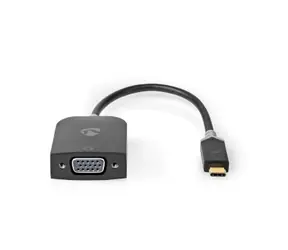 Nedis adaptér USB-C - VGA antracitová / Adaptér / USB 3.2 Gen 1 / 1920x1200 / kulatý / pozlacené / 0,20 m