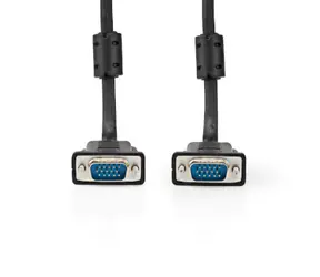 Nedis VGA kabel černý / Kabel / VGA-VGA / Poniklované konektory / 5 m / Max. 1280x768