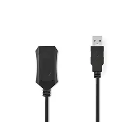 Nedis Aktivní prodlužovací kabel USB-A - USB-A 20 m / Prodlužovací kabel / USB 2.0 / 480 Mbps / poniklované konektory