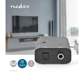 Nedis převodník digitálního audia černý / Audio převodník / S/PDIF vstup / Toslink výstup / USB napájení