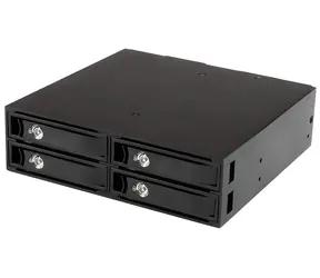 StarTech Backplane 4x 2,5"/3,5" HDD/SSD černá / Backplane / do 5,25" pozice / 2x ventilátor / 20 dB