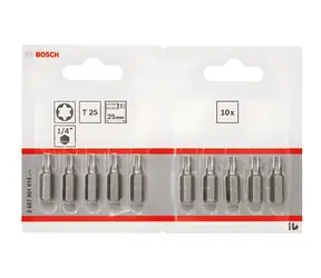 BOSCH Extra Hard / Sada bitů T25 / 25 mm / 10 ks