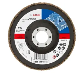 BOSCH Lamelový brusný kotouč X431 P80 125 mm / Lamelový brusný kotouč / Zrnitost P80 / O 125 mm / Otvor 22,23 mm