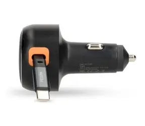 Nedis nabíječka do auta USB-C 30 W / Nabíječka do auta / Power Delivery PPS / 2,4-3,0 A / zatahovací kabel 0,70 m