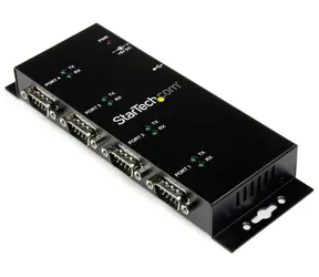 StarTech USB adaptér na 4x sériový port černá / Adaptér RS-232 / FTDI chipset / ocel