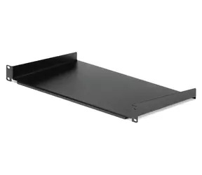 StarTech 1U serverová police černá / Police / Ocel / Nosnost 20 kg / 482,6 x 254 x 44,5 mm