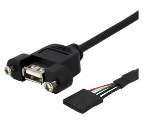 StarTech USB kabel s montáží na panel černá / Kabel / USB A / 0,3 m
