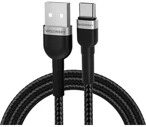 Wozinsky USB-A - USB-C kabel černá / Kabel / USB-A (M) - USB-C (M) / 2 m