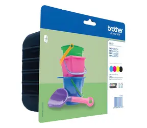 Brother LC-221 / Sada inkoustových cartridge / černá, azurová, purpurová, žlutá / 260 stran / Originální