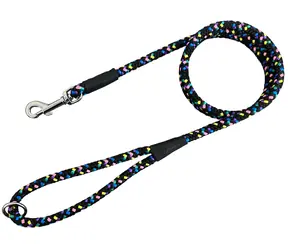 Huhubamboo Lanové vodítko černá / Vodítko pro psy / 1x150 cm