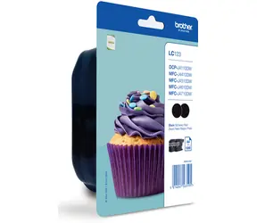 Brother LC-123BKBP2 černá / Inkoustová náplň / Multipack 2x / Originální / DCP-J4110DW