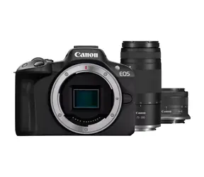 Canon EOS R50 + RF-S 18-45mm + RF 75-300mm černá / Fotoaparát / Bezzrcadlovka / APS-C 24,2 Mpx / 4K video
