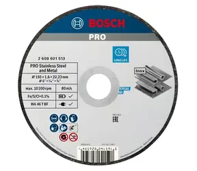 Bosch Řezný kotouč na nerezovou ocel / Průměr 150 x 22,23 mm / Šířka řezu 1,6 mm