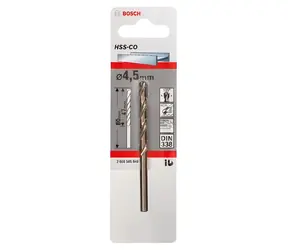 Bosch Vrták do kovu HSS-Co 4,5x80 mm / Vrták do kovu / Do nerezové oceli / O 4,5 mm / Délka 80 mm