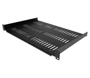 StarTech 1U větraná police černá / Police do racku / 19" / hloubka 305 mm / nosnost 25 kg