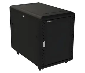 StarTech rack skříň 15U černá / Rozvaděč / volně stojící / kolečka / 600×1000×796 mm / nosnost 800 kg