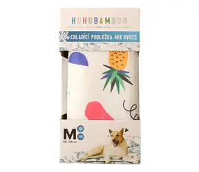 HUHUBAMBOO Chladicí podložka pro psy Mix ovoce / 65 x 50 cm / Velikost M / Bílá