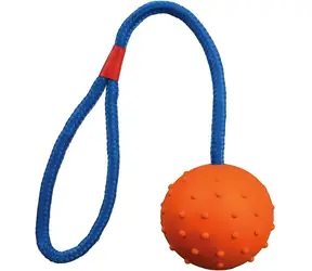 TRIXIE Hračka pro psy Vrhací míček na provázku / Guma / Průměr 6 cm / Délka 30 cm