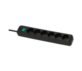 Brennenstuhl Eco-Line černá / Přepěťová ochrana / 6 zásuvek / 3 m / vypínač