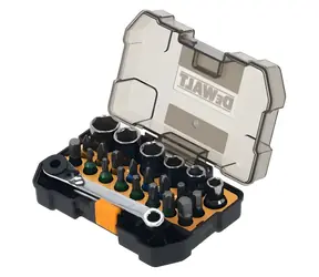DeWalt McLaren / Sada bitů a nástrčných klíčů / 24 ks / ráčna / spona na opasek