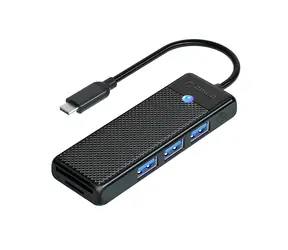 Orico PAPW3AT-C3 černá / USB hub / 3x USB-A 3.0 / čtečka SD a microSD / kabel 1 m