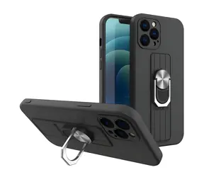 Hurtel Ring Case pro Xiaomi Poco M4 Pro 5G černé / Pouzdro s úchytem a stojánkem / Silikonové