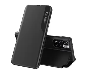 Hurtel Flip pouzdro Poco M4 Pro 5G černá / Pouzdro / Eko kůže / Okénko na displej / Stojánek