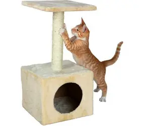 TRIXIE Zamora béžová / Škrábací domek pro kočky / juta a plyš / výška 60 cm / 31 x 31 cm