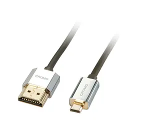 Lindy CROMO Slim černá / HDMI kabel / High Speed / 1 m / HDMI-A na Micro HDMI / pozlacené konektory