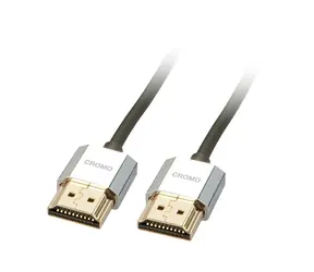 Lindy CROMO Slim černá / HDMI kabel / High Speed / Ethernet / 2 m / pozlacené konektory