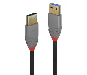 Lindy Anthra Line USB-A - USB-A 0,5 m černá / Kabel USB / USB 3.2 Gen 1 / 5 Gbit/s