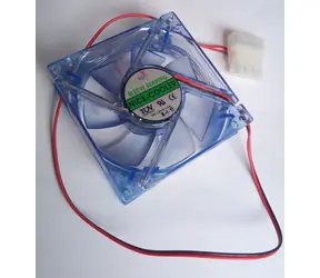 Ventilátor 80x80x25 mm modrý prosvětlený / Ventilátor do PC / 12V/0,17A / Molex