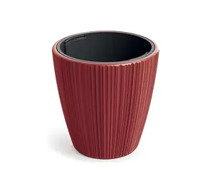 PROSPERPLAST Květináč ORO s vkladem retro červená / 34,9 cm / 25 l / Plast