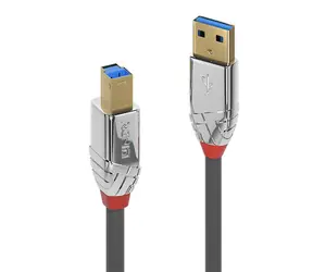 Lindy Cromo Line USB 3.0 A-B šedá / USB kabel / USB-A - USB-B / 3 m / 5 Gbit/s