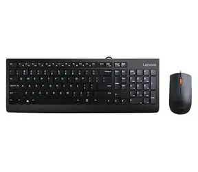 Lenovo 300 černá / Set klávesnice a myši / Drátový / US layout / 1600 DPI / USB-A