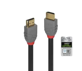 Lindy Anthra Line černá / Kabel HDMI / HDMI 2.1 Ultra High Speed / 48 Gbps / 1 m