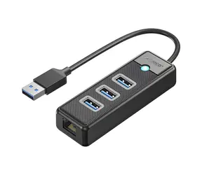Orico PW3UR25-U3 černá / USB hub / 3x USB-A 3.0 / RJ-45 2.5G Ethernet / kabel 1,8 m