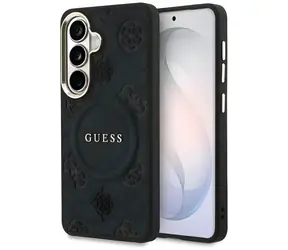 Guess Saffiano Peony Embossed Ring MagSafe černá / Kryt / Samsung Galaxy S26+