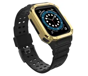 Hurtel Protect Strap Band černá/zlatá / Řemínek / Apple Watch 38/40/41 mm / pancéřový kryt
