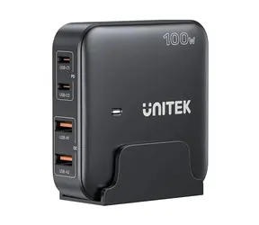 Unitek P1229ABK černá / Nabíječka / GaN / 100W / 2x USB-C / 2x USB-A