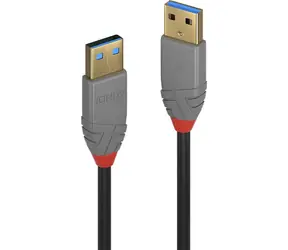 Lindy Anthra Line USB-A - USB-A 3 m černá / Kabel USB / USB 3.2 Gen 1 / 5 Gbit/s