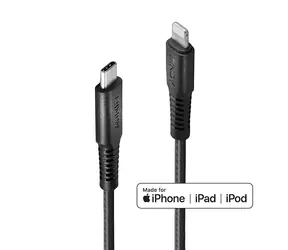 Lindy USB-C na Lightning černá / Kabel / 0,5 m / MFi certifikace / zesílený