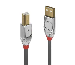 Lindy USB 2.0 Cromo Line šedá / Kabel USB / USB-A - USB-B / 7,5 m / 480 Mbit/s