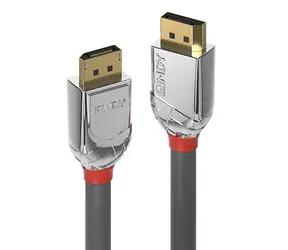 Lindy Cromo Line šedá / Kabel DisplayPort / DisplayPort - DisplayPort / 2 m / 8K 60 Hz / DP 1.4